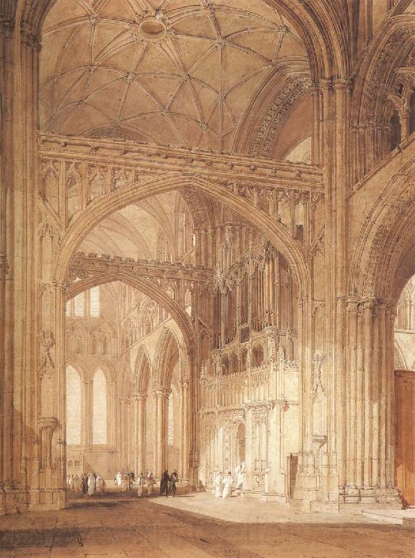 J.M.W. Turner Interior of Salisbury Cathedral,looking towards the North Transept